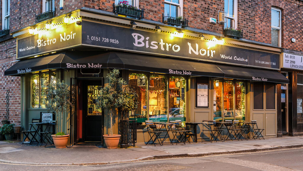 Bistro Noir in Liverpool, a cosy and inviting world cuisine restaurant offering a unique dining experience
