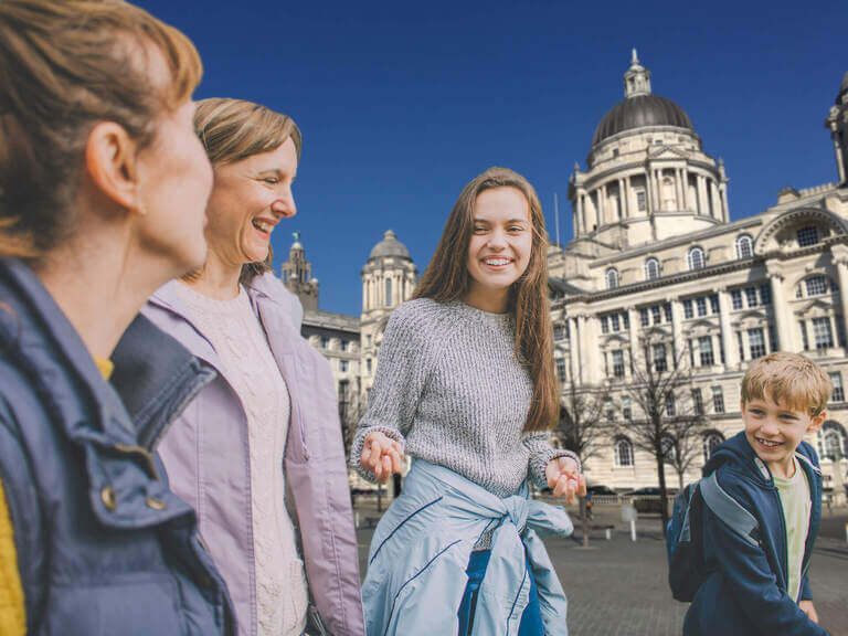 A family playing Treasure Hunt Liverpool together on Mother’s day