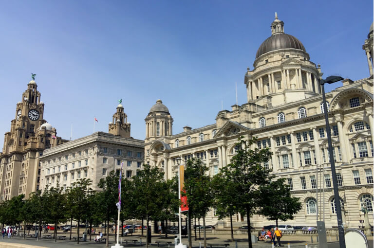 The beautiful Three Graces, on Liverpool’s waterfront